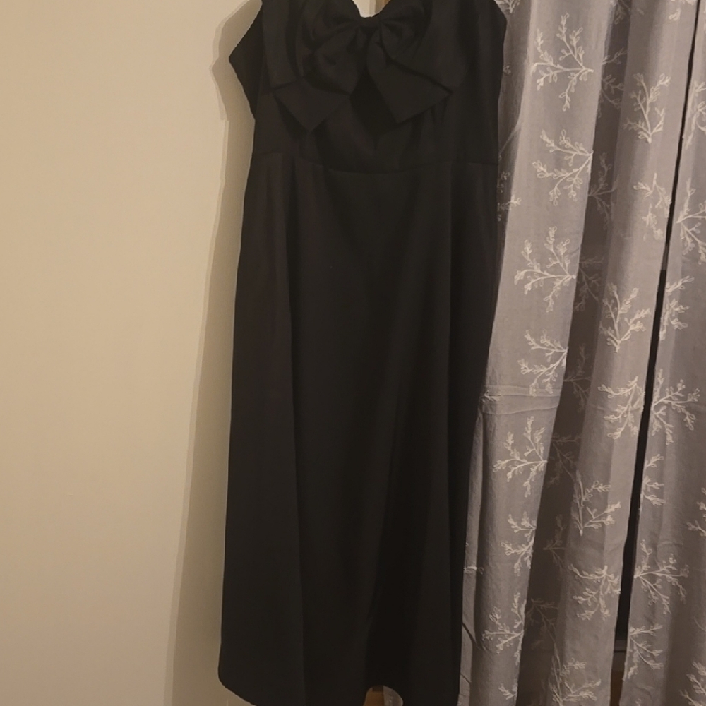 a new day Black Midi Dress with Front Bow